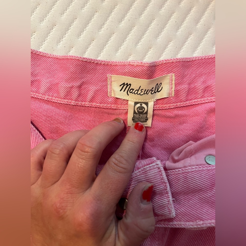 Madewell Pink High-Rise Straight Jeans - Picture 8 of 14